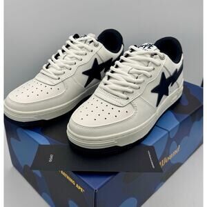 JJJJound x A Bathing Ape BAPE Bapesta White Navy - Sz 8- 1I73191912 NVY # 402